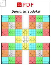 Sudoku Samurai - Medio - Volumen 3 - 159 Puzzles (Spanish Edition)
